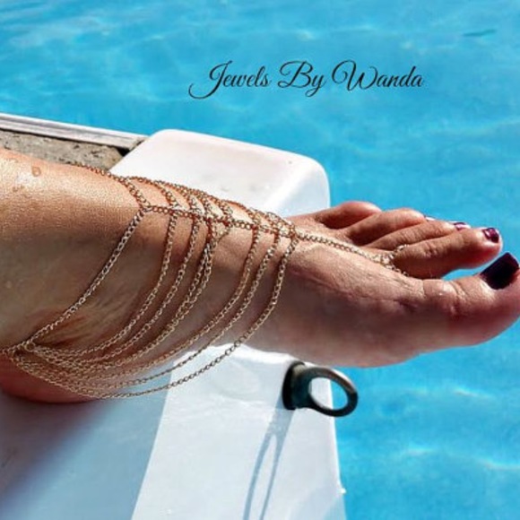 Egyptian Slave Style Toe Ring Ankle Bracelet - Picture 2 of 3